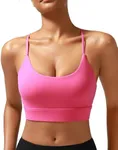 RUNNING GIRL Sports Bras for Women,High Impact Criss-Cross Back Crop Tops Padded Workout Sports Bra High Support(WX3028 Hot Pink XXL)