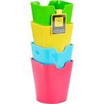 WORLDONE Plastic Pen Holder Multifunction Storage Container office Desktop Table Organizer Markers Cosmetic Stationery Storage, 2 Packs of 4 Multicolour Containers (Total 2 * 4 = 8 Containers)