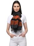 Weavers Villa Acro Wool Women's Muffler (MF-902, Black Size: 34CM X 200CM)