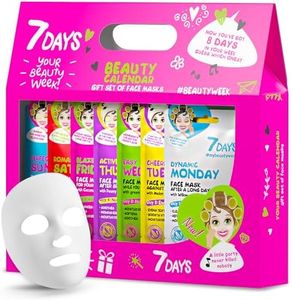 7Days Coffret De Masque Visage en Feuille - Ensemble Cadeau De Beauté De Masques Visage Pour Femmes - Ensemble De Masques Tissu Hydratants, Revitalisants, 8 Pièces