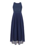CHICTRY Big Girls' Kids Chiffon Lace Wedding Bridesmaid Dress Junior Maxi Dance Ball Gown Party Dresses Pleated Navy Blue 3-4 Years