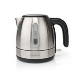 Nedis Electric Kettle 1 Litre (Designed In Netherland) Stainless Steel | Rotatable 360 degrees, Concealed heating element, Strix controller, Boil-dry protection for boiling Water, making tea, coffee
