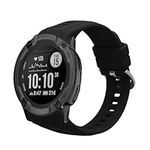 kwmobile Strap Compatible with Garmin Instinct 2S Strap - Replacement Silicone Watch Band - Black