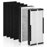 H-HF100-VP True HEPA Replacement Filter for Hunter HP100 Air Purifier, 2 True HEPA Filter & 4 Carbon Pre-Filters 4-Stage Filtration, Part# H-HF100