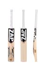 ZAP Alpha Cricket Bat | Grade 1 Kashmir Willow (Size-5) | Leather Bat | Lightweight, Thick Edges, Angled Toe & Superb Balance