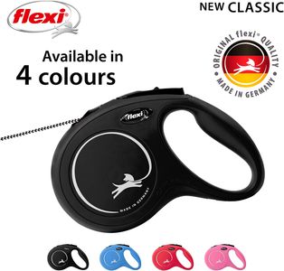 flexi New Classic Retractable Dog Lead, Medium, Black