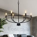 FookChak 6-Light Black Chandelier L