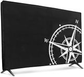 kwmobile Dust Cover for 24" TV - Flat Screen TV Protector - Navigational Compass White/Black