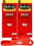 Herb-Ox Granulated Sodium-Free Beef Flavor Bouillon (Pack of 2) with By The Cup Swivel Measuring Spoon