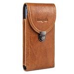 Hengwin Genuine Leather Phone Belt Pouch, Waist Belt Holder for iPhone 15 Pro Max, 15 Plus, 14 13 12 11 Pro Max Phone Case Holsters, Cell Phone Money Pocket with Belt Loop