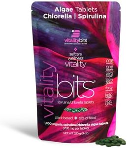 VITALITYbits - Organic Blended Spirulina & Chlorella Tablets - Algae Superfood - Energy, Self Care, Beauty - Replace Greens, Supplements, Protein, Snacks - Vegan, Keto, Gluten Free - 1000 Tablets Bag