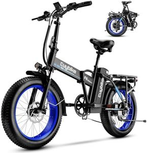 1000W Folding Electric Bike, 48V 20AH Large Removable Battery E Bike, 30+MPH, 80 Miles Max Range, 20" Fat Tire Electric Bike for Adults, Adult Electric Bicycles for Commute Beach Snow,Dark Black