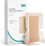 Dimora Silicone Foam Dressing with Border Joint Application - Adhesive 4"x8" Wound Dressing Bandage for Post Elbow Shoulder Knee Surgery Care 10 Pack