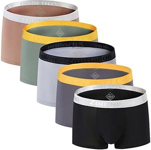 ZONBAILON Mens Underwear Boxer Briefs Pack Bamboo Viscose Breathable Cooling Big and Tall Trunk Underwear M L XL XXL 3XL, 5*multi(no Fly), XX-Large Big Tall