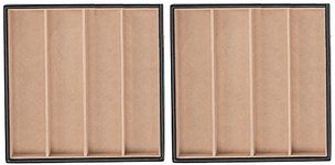 Glenor Co Jewelry Organizer Tray - Set of 2 - Stackable 8 Slots Jewelry Storage Trays - Display on Dresser or Drawer - for Necklace & Bracelet - Compatible with Other Glenor Trays - Black