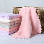 CLUZE Microfiber Coral Fleece Baby Face Towels, Soft and Absorbent Wash Clothes for Newborns, Infants and Toddlers, Gentle on Delicate Skin for Face Hands and Body, 10x10 Inch (4 Pcs)