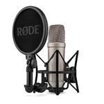 RØDE NT1 5th Generation Large-diaphragm Studio Condenser Microphone with XLR and USB Outputs, Shock Mount and Pop Filter for Music Production, Vocal Recording and Podcasting (Silver)