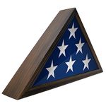 25" x 12.75" Memorial and Veteran Flag Display Cases for Folded Burial Flags, Glass Shadow Boxes for Flags in Honor of The Armed Forces Veterans, Memorial Shadow Box for Funeral Display (Walnut)