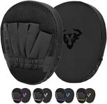 Islero Fitness Matte Black Boxing Pads Men focus Mitts Punching Women MMA Muay Thai Martial Arts KickBoxing Hook and jab Hand Target Strike Shield Training Pads (Black)