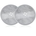 2PCS Shower Drain Protector Mesh Stainless Steel Shower Drain Hair Trap Shower Drain Cover Chrome Replacement Drain Filter Shower Sink Hair Catcher Indoor Drain Guards for Bathroom, Kitchen, Floor