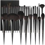 Docolor Professional Makeup Brushes Set 30Pcs Obsidian Makeup Brushes Premium Synthetic Powder Kabuki Foundation Contour Blush Concealer Eye Shadow Blending Eyeliner Crease Eyebrow Make Up Brush Kit