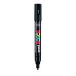 UNI-BALL Posca 5M 1.8-2.5 mm Bullet Shaped Paint Marker Pen | Reversible & Washable Tips | For Rocks Painting, Fabric, Wood, Canvas, Ceramic, Scrapbooking, DIY Crafts | Black Ink, Pack of 1