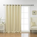 Home Fashion Wide Width Thermal Insulated Blackout Curtain Beiges