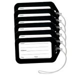 Storite Pack of 6 Luggage Tags, Smart Tags for Travel suitcases, Travel Bags Tags for Easily Identification of Bags (Black)