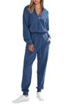 PRETTYGARDEN Women's 2 Piece Sweater Set Pullover Zip Up Sweatshirt Jogger Sweatpants Tracksuit Casual Outfit (Blue,Medium)