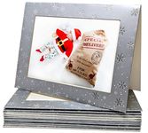 12 Photo Frame Christmas Cards - Add 6x4 Photo - Silver Snowflake Design