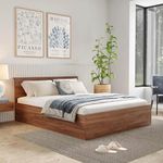 Wakefit Bed | 1 Yr Warranty | Bed Queen Size, Comes with Storage Box, Noise-Free, Density: 680–750 kg/m³, Termite & Borer Resistant, Fits Mattresses Up to 8 Inches (Taurus 78 x 60 - Columbian Walnut)