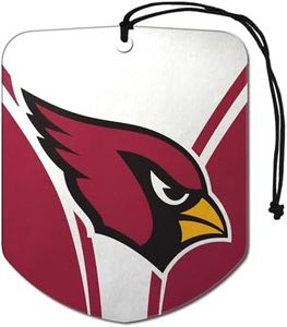 FANMATS 61560 NFL Arizona Cardinals Hanging Car Air Freshener, 2 Pack, Black Ice Scent, Odor Eliminator, Shield Design with Team Logo