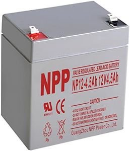 NPP 12V 4.5Ah AGM Battery, NP12-4.5Ah F2 Ternimal, 12 Volt Rechargeable Sealed Lead Acid Garage Door Battery Replacement for Liftmaster, ADT Alarm Security Panel, Ride on Toys, Deer Feeders