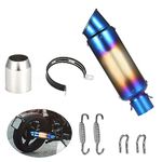 38-51mm Universal Motorcycle Exhaust Pipe Motorcycle Exhaust Muffler Pipe Pipe Tail Refit Exhaust Muffler Fit with Killer For Dirt Bike Street Bike Scooter ATV