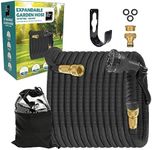 Supply Cube 100FT Expandable Garden Hose - Flexible Garden Hose with 8 Spray Modes - Anti-Leak Retractable Hose Pipe with 3/4 in. Brass Connector - Multi-Purpose Expanding Hose Pipe - Black