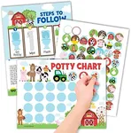 Hadley Designs Farm Animals Sticker Chart for Kids Potty Training Chart for Toddlers Boys - Potty Training Sticker Chart for Girls Potty, Potty Chart for Boys with Stickers