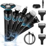 Sejoy Electric Razor for Men face, Shavers for Men pubic Hair and Beard, 5 in 1 Dry Wet Waterproof Rotary Men's Face Shaver Razors, Cordless Rechargeable for Shaving-Travel Lock-for Dad Husband