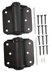 QCAA Heavy Duty Adjustable Spring Hinge, Thicker, 3", Black, Made in Taiwan, 2 Pack