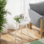 APICIZON White Side Table, Modern Coffee Tray End Table for Bedroom, Living room, Bedside Table Nightstand for Small Space, 38 x 45 cm