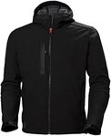 Helly-Hansen Kensington Hooded Softshell Jackets for Men with Durable Waterproof Membrane and Chest, Inside, and Hand Pockets, Black - Large