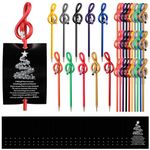 Cholemy 50 Set Music Pencils Gifts with Note Cards Musical Notes Pencils Treble g Clef Bent Pencil with Eraser and Cheer up Cards Gifts for Music Major Team Exchange Christmas Gifts