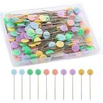 LUTER 200pcs Flat Flower Head Pins with a Storage Box Quilting Pins for Sewing Assorted Colors Decorative Pins for Dressmaker Craft Sewing Projects