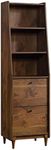 Sauder Harvey Park Narrow Bookcase/Book Shelf, Grand Walnut Finish