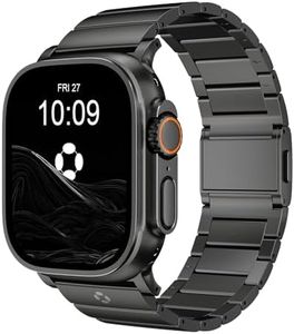 FiNESTONE Titanium Band for Apple Watch Ultra 3/2/1 49mm & Series 11/10 46mm,Adjustable Ultra Titanium Watch Band with Magnetic Clasp,Scratch Resistant & Durable,Premium Color Match Metal Band for Men,CRNS02,Black
