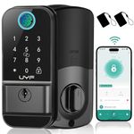 WiFi Smart Deadbolt Lock for Front Door: UYF Keyless Entry Door Lock Fingerprint Electronic Keypad Door Lock Alexa Bluetooth Remote Control Code Auto Lock for Home Hotel Black