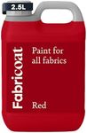 Fabricoat - Fabric Paint for Furniture - 85 oz / 2.5L Red - Restore or Change the Color of Couches, Chairs, Upholstery, Soft Furnishings, Car Interiors, Clothing, & Footwear