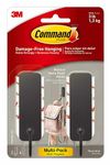 Command Medium Decorative Wall Hooks, Damage Free Hanging Wall Hooks with Adhesive Strips, No Tools Wall Hooks for Hanging Decorations in Living Spaces, 2 Black Hooks and 4 Command Strips