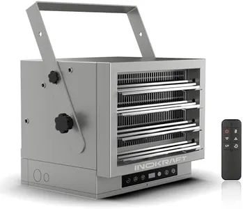 InoKraft Electric Garage Heater with Remote, Ceiling Mount Fan Forced Shop Heater with Digital Thermostat, 240V Hardwired Space Heater for Garage&Workshop, 12-hour Timer and Overheat Protection