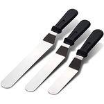 Cake Spatula Set - Icing Spatula Stainless Steel Cake Spatula with Plastic Handle Offset Spatula for Cake Decorating (Set of 3)