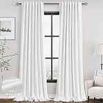 White Linen Blackout Curtains 120 I
